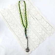 Vintage Middle Eastern Prayer Beads Green Eagle Medallion Meditation Worry