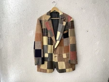 1970s vtg COUNTRY BRITCHES PATCHWORK TWEED SPORT COAT 43/44 Long Ivy Prep