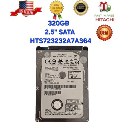 Hitachi 320GB 7200RPM 2.5'' Laptop Hard Drive SATA 3.0Gb/s HTS723232A7A364
