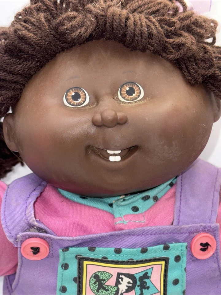 De colección Cabbage Patch Kids Girl 1990 Hasbro 16” primera edición deportiva CPK lunares Foto 2 de 4
