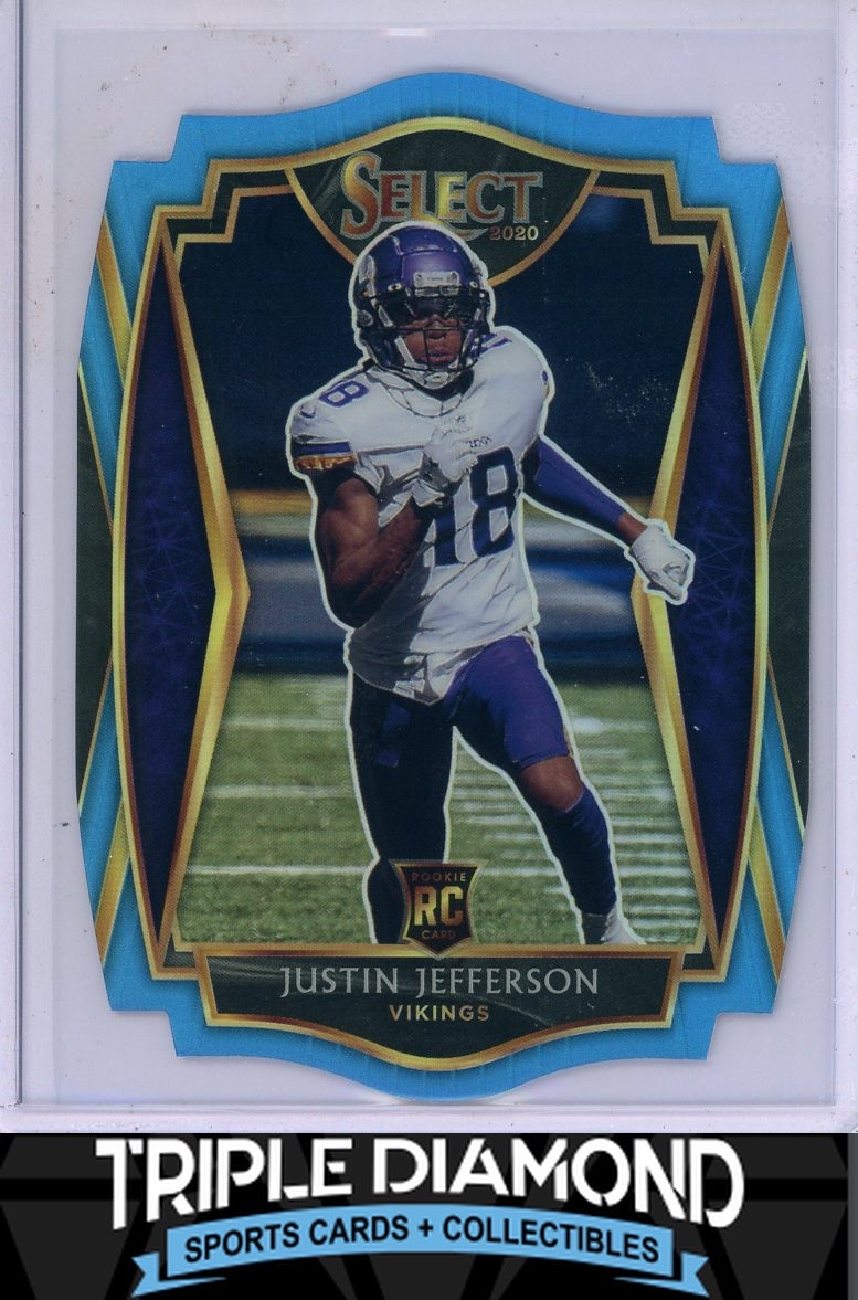 2020 Panini Select Justin Jefferson Rookie Premier Level Light Blue Die-Cut R119