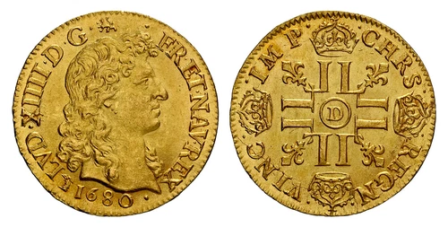 FRANCE. Louis XIV 1680-D AV Louis d'Or. NGC MS64 Lyon Fr.-423; Dup-1428; Gad-247