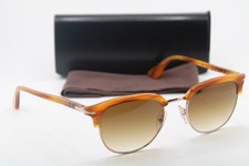 NEW PERSOL P 3105-S 960/51 HAVANA SILVER GRADIENT AUTHENTIC SUNGLASSES 51-20
