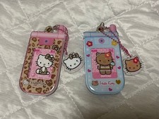 Hello Kitty Slide Phone Keychain - Leopard Print Tan Kitty