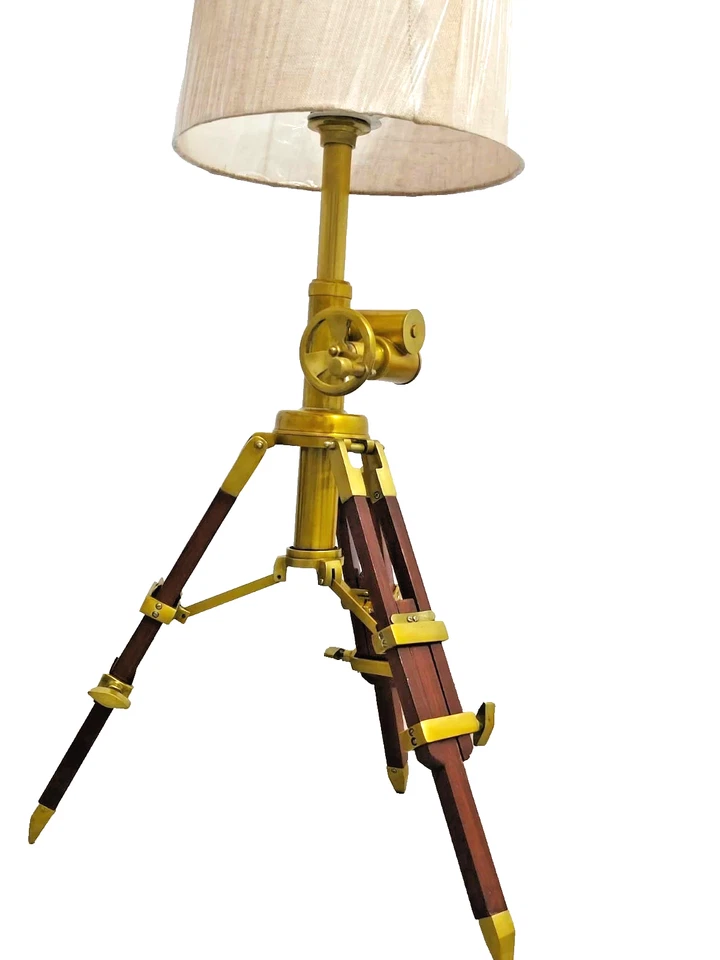 Tripod Stand Decorative Aluminium Brass Antique Finish Adjustable Lamp Base - Image 4 of 4