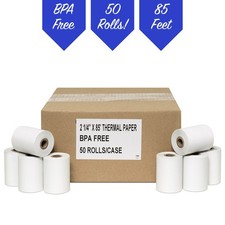 PM Company One Ply Thermal Rolls, 2.25 X 85 ft 50 Rolls Per Carton 07903 