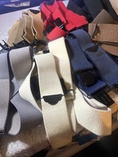 Lot Of 7 Walking Boss Suspenders Different Colors 2" Wide 48" Heavy Duty Clips