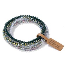Colorful Glass 4pcs/set Bracelet for Women Retro Fashionable Stacked Bracelet