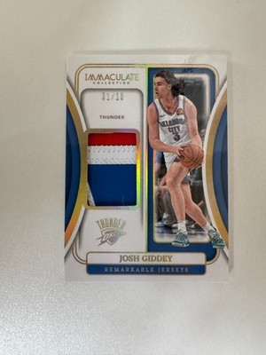 2023-24 Panini Immaculate - Remarkable Jerseys Gold Josh Giddey /10 - Thunder