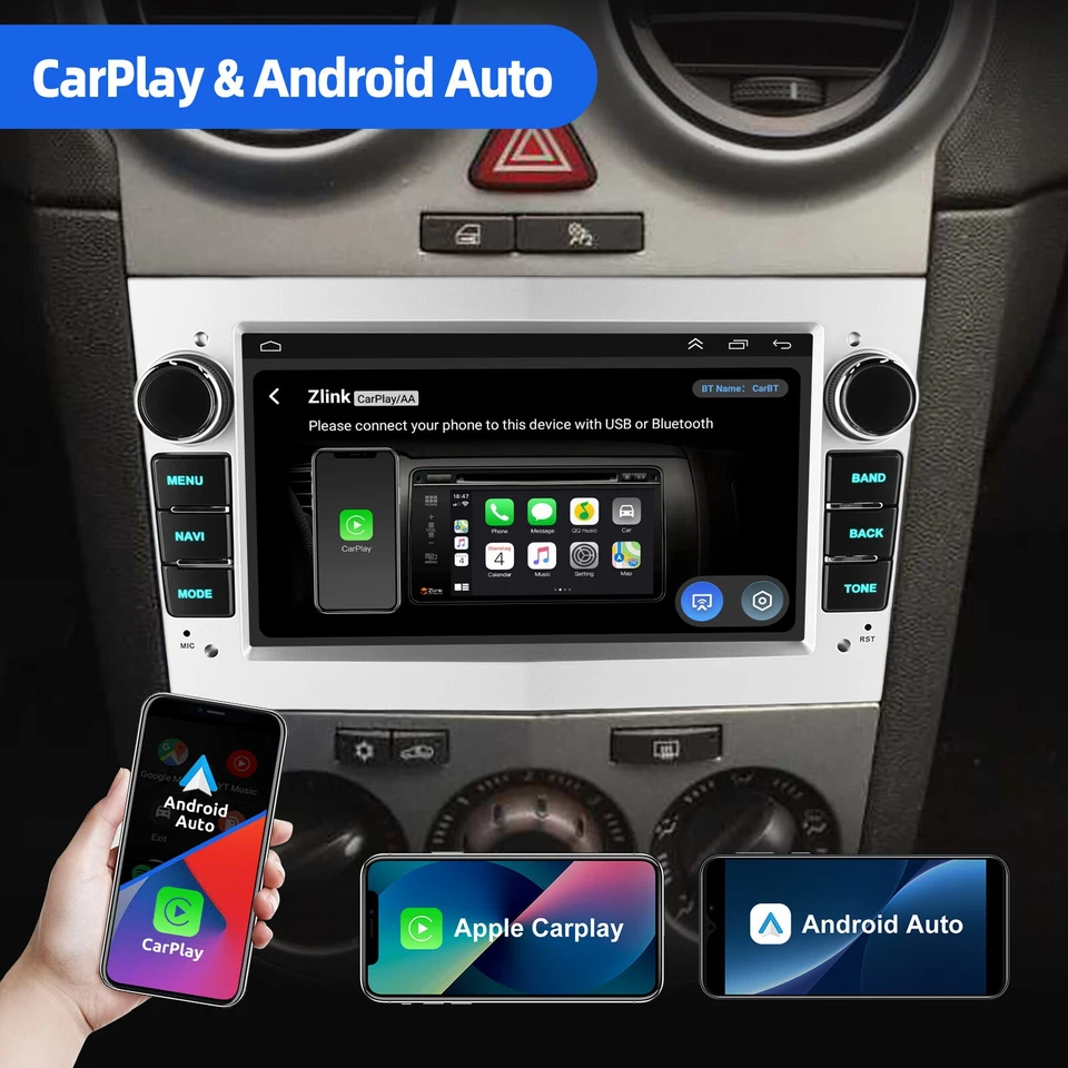 Android 15 CarPlay Car Stereo For Vauxhall Corsa D Astra H Zafira GPS Sat Radio - Image 2 of 4