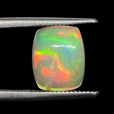 2.10 Cts Natural Ethiopian Opal 10x8mm Cushion Flashy Loose Cabochon Gemstone