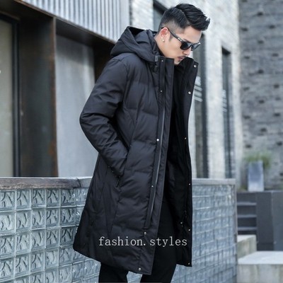 Winter New Men's Down Jacket Long 90% Velvet Long High End Duck Down Warm Jacket