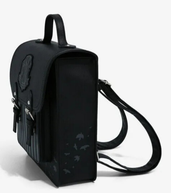 Wednesday Addams Nevermore Academy Black Mini Backpack  display picture 2