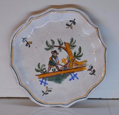 OLD PLATE SIGN MADE PAINTED CERAMIC CRACKLE HAND DECO SHABBY LOFT 