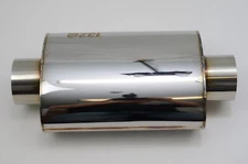 1320 ultra quiet resonator muffler stainless steel universal 3" inlet 3" outlet
