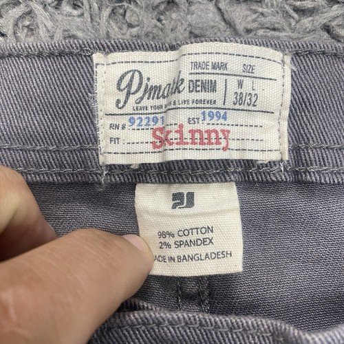 PJ Mark Jeans Mens 38x32 Grey Denim Skinny Fit Hip Hop Casual Moto Pants NWT - Picture 5 of 24