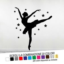 ADESIVI MURALI ADESIVO WALL STICKERS DECORAZIONI PARETE BALLERINA DANCER STELLE