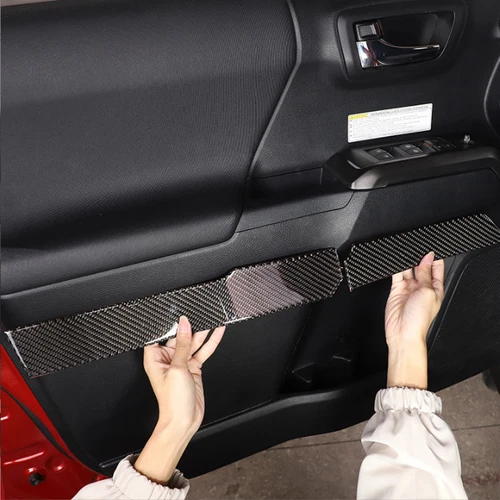 Tira de moldura de puerta interior de fibra de carbono para Toyota Tacoma 2016-2023 - Imagen 1 de 8