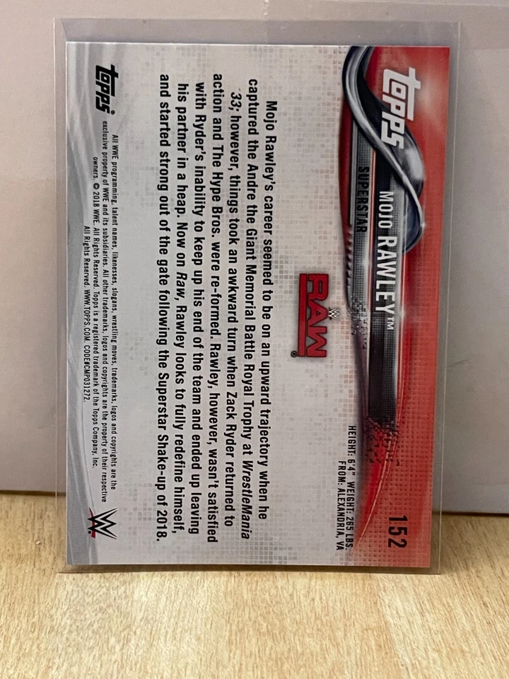 2018 Topps WWE Then Now Forever #152 Mojo Rawley wrestling card - Image 2 of 2