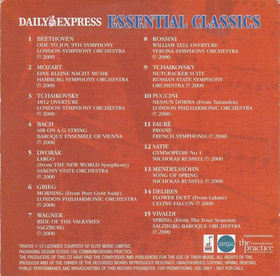 ESSENTIAL CLASSICS ( DAILY EXPRESS Newspaper 15 Track CD ) - Bild 2 von 3