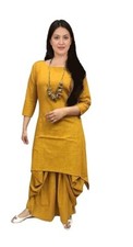 Women's Cotton Readymade Salwar Suit Round Neck Kurti for Casual Party Wear