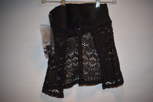 SO Women's Bathing Suit Strapless Lace Tankini? Top Size S Black TOP ONLY - Picture 5 of 10