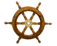 Ancien volant bateau bateau 12" moyeu laiton bois décor bois nautique pirate