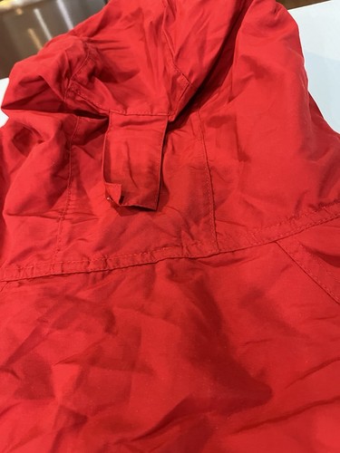 LL Bean Half Zip Jacket Red Windbreaker Womans size Small Red Vintage-030 - Picture 6 of 8