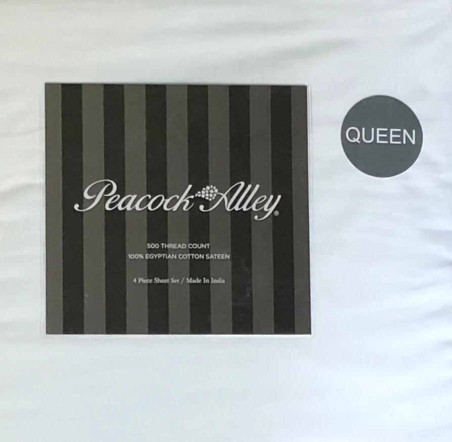 Sábanas de satén Peacock Alley 500TC 100 % algodón egipcio - Queen Foto 2 de 4