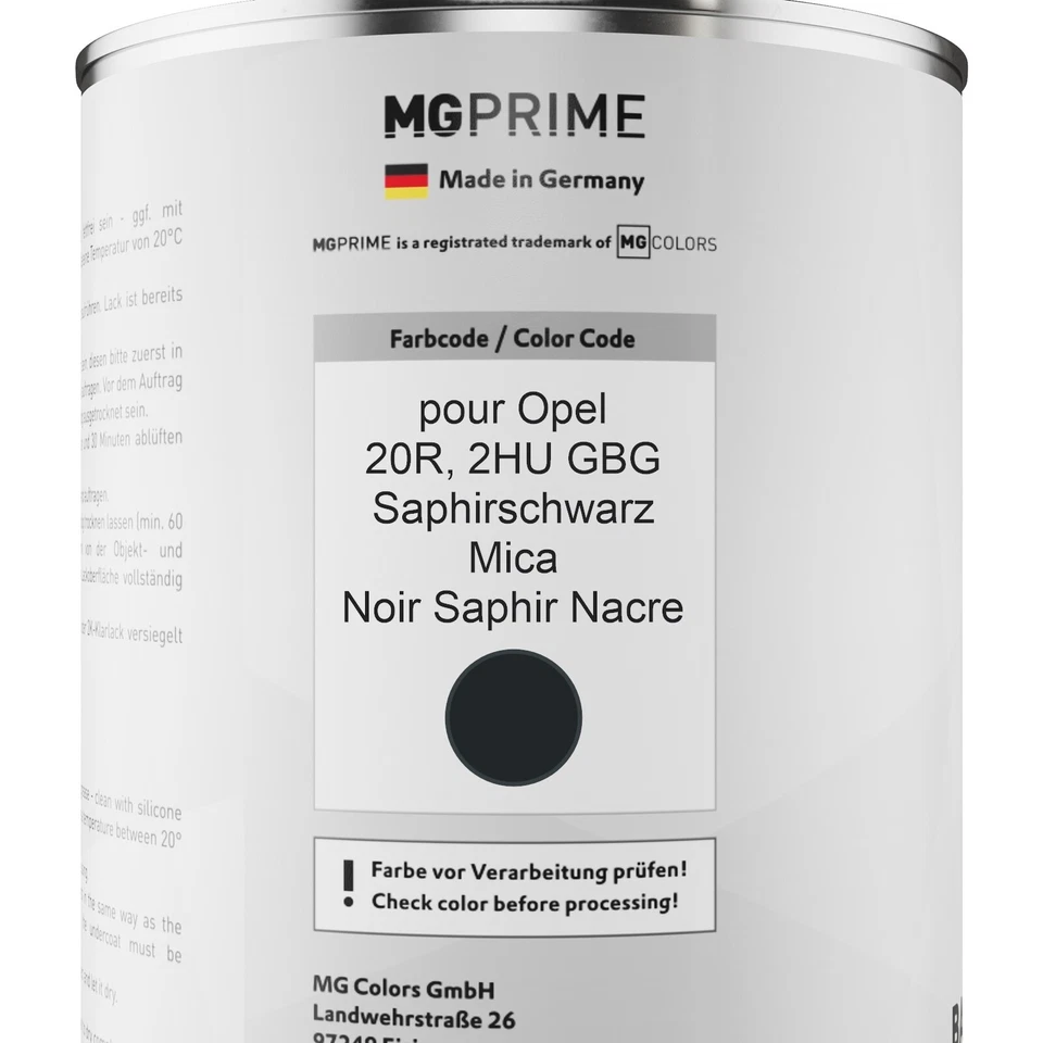 Peinture voiture kit de pot pour Opel 20R 2HU GBG Saphirschwarz Mica 2,5l - Photo 2/4