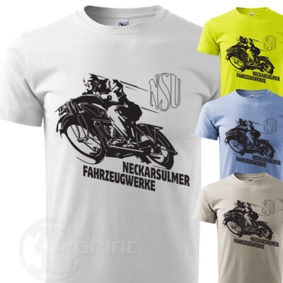 T-Shirt NSU Motorräder Classic Vintage Motorrad 100% Baumwolle Graphic Tee Retro