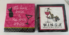 NEW/SEALED Lot of 2 Packs Humorous Woman's Cocktail Beverage Napkins: