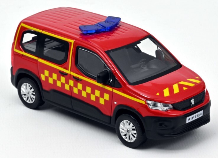 NOREV - 2019 PEUGEOT Rifter Vigili del fuoco decorazione laterale a scacchier...