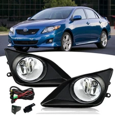 For 2009-2010 Toyota Corolla Pair Clear Bumper Driving Fog Lights Lamps w/Switch