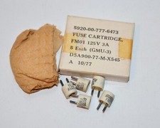 lot of 5 FMO1 3A 125V BUSS BUSSMANN FUSE
