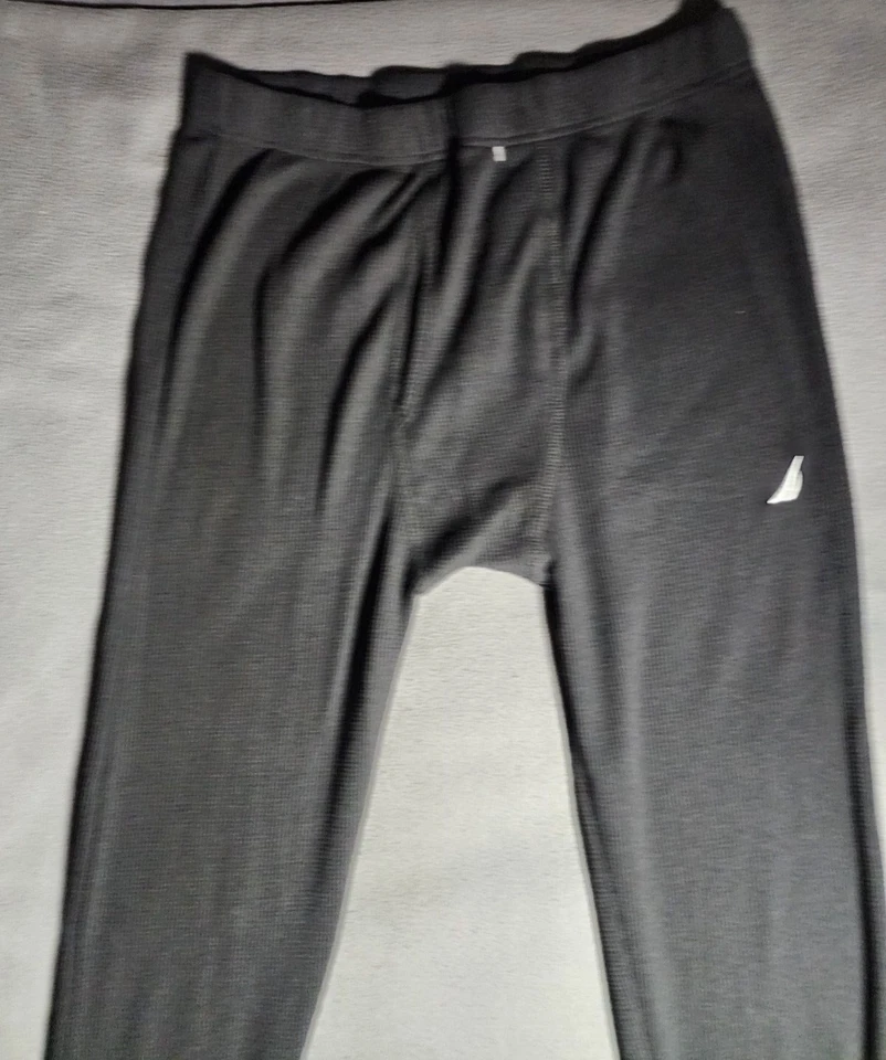 Calça térmica masculina grande preta waffle malha pijama lounge Nautica - Imagem 2 de 4