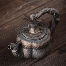 6.5" Handmade Coarse Pottery Teapot Kung Fu Tea Set Traditional Home Decoration