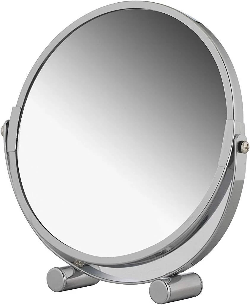 axentia Free Standing Swivel Magnifying Mirror, Portable Chromed 