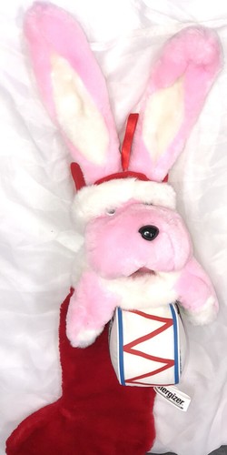 Energizer Battery Plush Christmas Bunny Stocking Large Playing the Drum 1993 - Picture 3 of 9