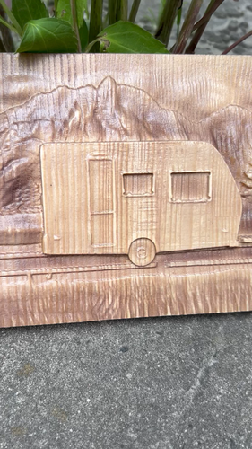 Motorhome Camping Holiday Camp Wood Carving Multicolor Picture Woodworking 3d - Video 1 of 1