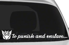 Transformers Decepticon Logo to punish and enslave Vinyl Decal Sticker - Oracal