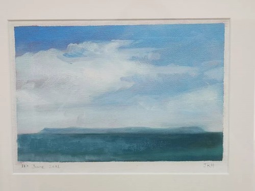 JULIA HALL Original Contemporary Art 2016 N Devon Seascape Lundy Oil Painting - Picture 2 of 12