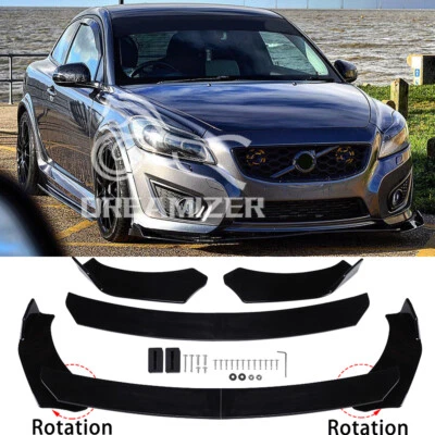 DREAMIZER Gloss Black Front Bumper Lip Splitter Spoiler For Volvo C30 C40 C70 S40 S60 S90