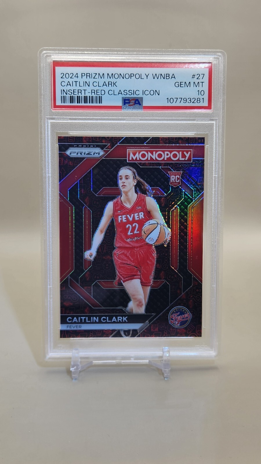 2024 Prizm Monopoly WNBA #27 Red Classic Icon Caitlin Clark RC PSA 10 GEM MT