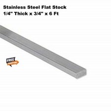 Stainless Steel Flat Stock 1/4" x 3/4" x 6 Feet Rectangular Bar 304 Mill NEW