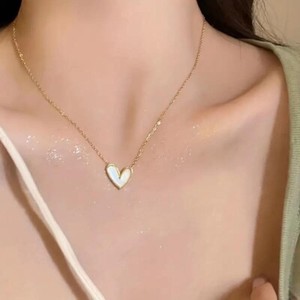 Authentic Fashion 14K Gold Plated Love Heart Pendant Necklace Women Unique Gift Golden New