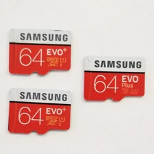 Lot of 3 Genuine Samsung Micro SD Card 64GB EVO EVO+ microSD XC I Camera Phone