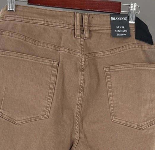 Blank NYC Brown Sand Castle Straight Fit Stanton Pants NWT Mens Size 34x32 thumbnail 3