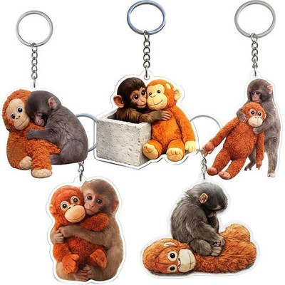 Punch Monkey Keychain Punch the Monkey Toy Key Chain for Kid Gift