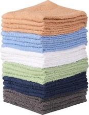 24 Pack Soft Washcloths Set - 12 Pack of 24 , Multicolor
